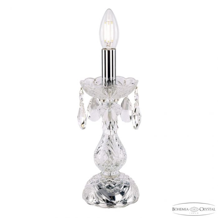Настольная лампа хрустальная 105L/1-27 Ni Bohemia Ivele Crystal