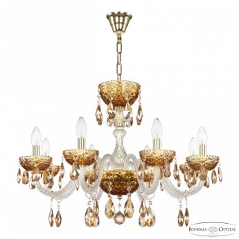 Люстра с цветным хрусталём 5417/8/240 G Amber/M-1F K721 Art Crystal Light