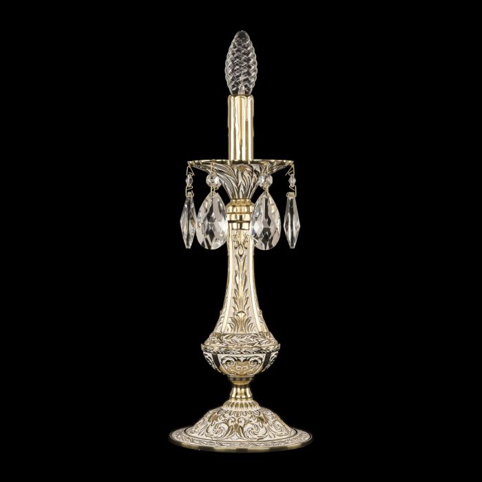 Настольная лампа бронзовая 72100L/1-37 GW Bohemia Ivele Crystal